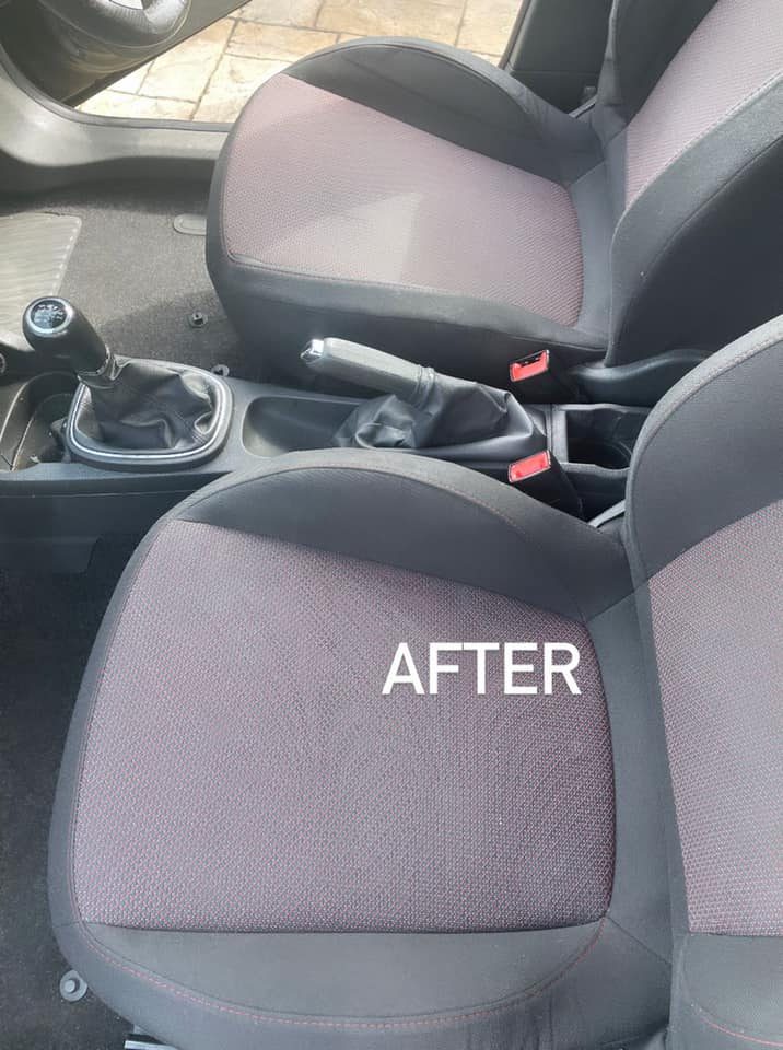 Car interior seats freshly upholstery cleaned
