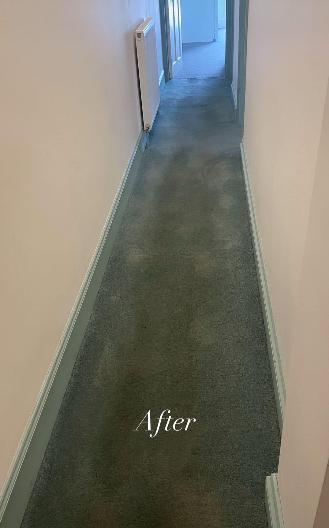 Hallway carpet restored after hot-water extraction