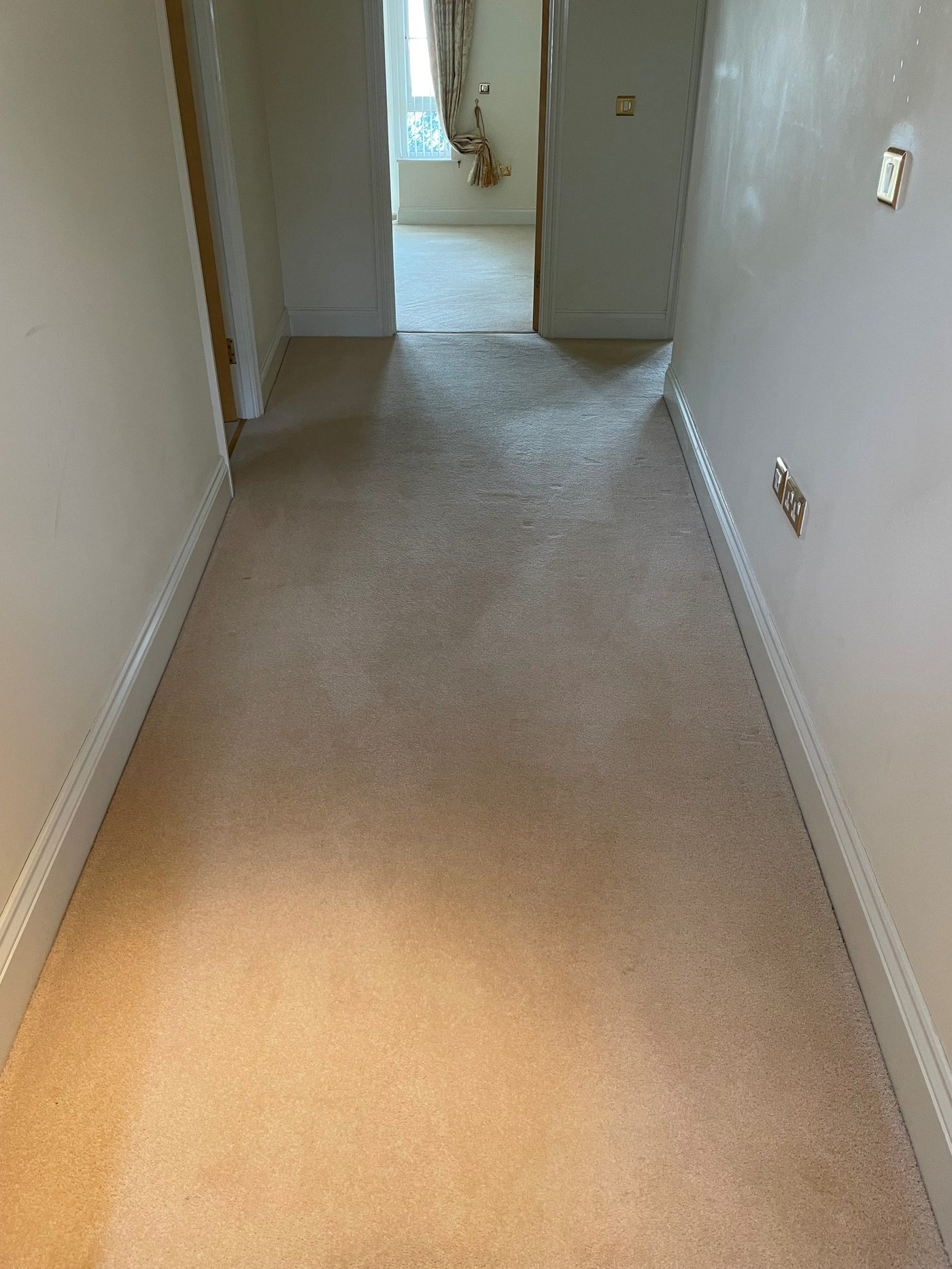 Freshly cleaned hallway after deep clean